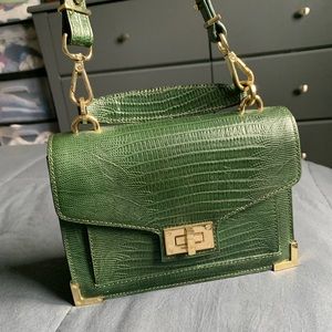 The Kooples Emily Bag in Green Embossed